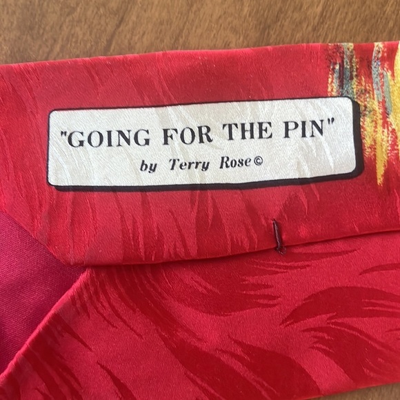 Vintage Necktie Golf Going for the Pin Terry Rose 100% Silk Formal Tie Preppy - Picture 3 of 8